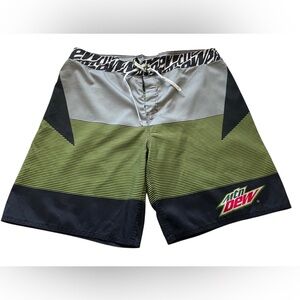 Mountain Dew Green Striped Men’s Swim Shorts